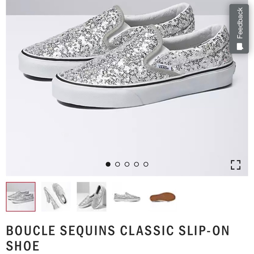 Vans Boucle Sequins Classic Slip-On in Silver